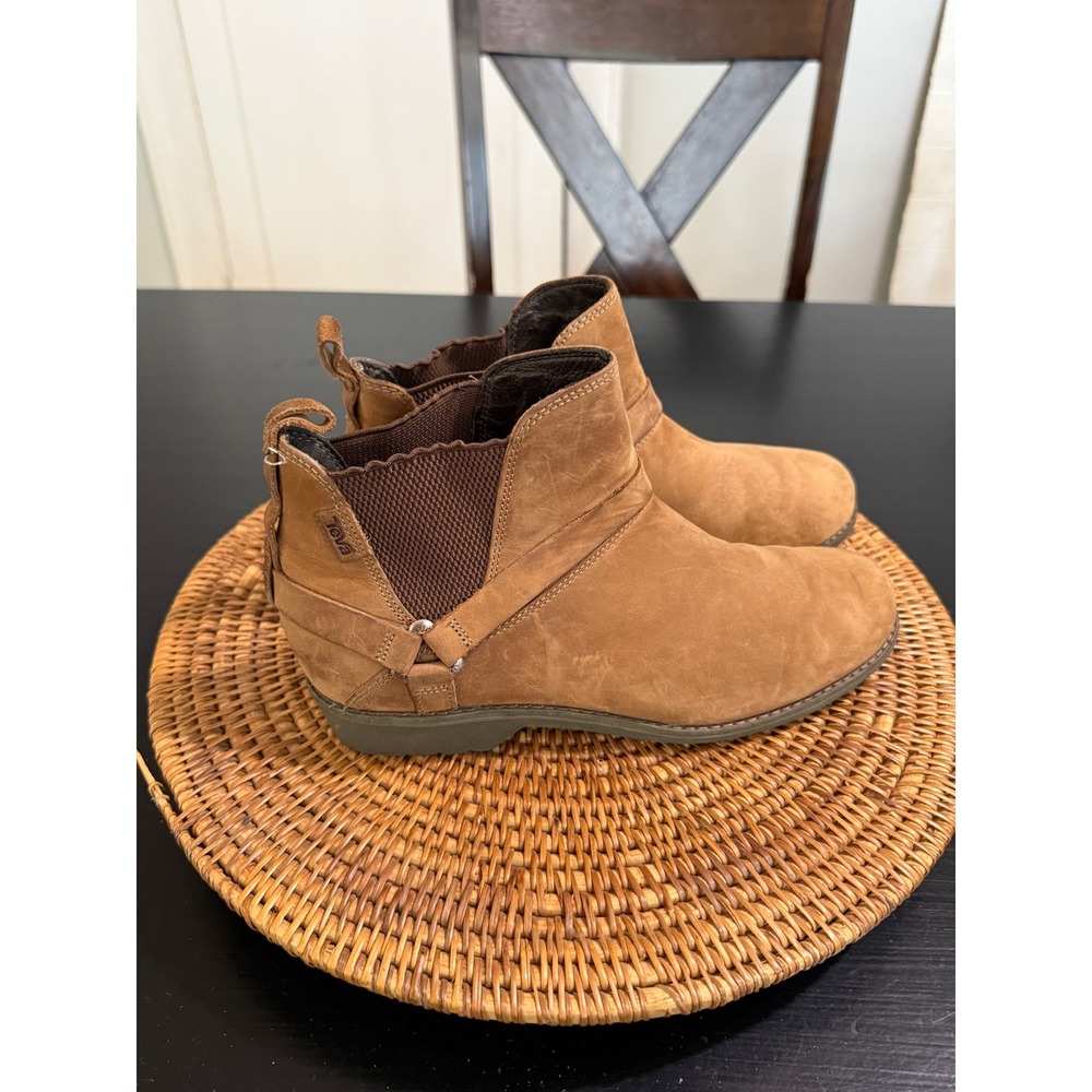 Teva De La Vina Dos Chelsea Boots Brown Leather Waterproof Ankle 1017146 Mens 9